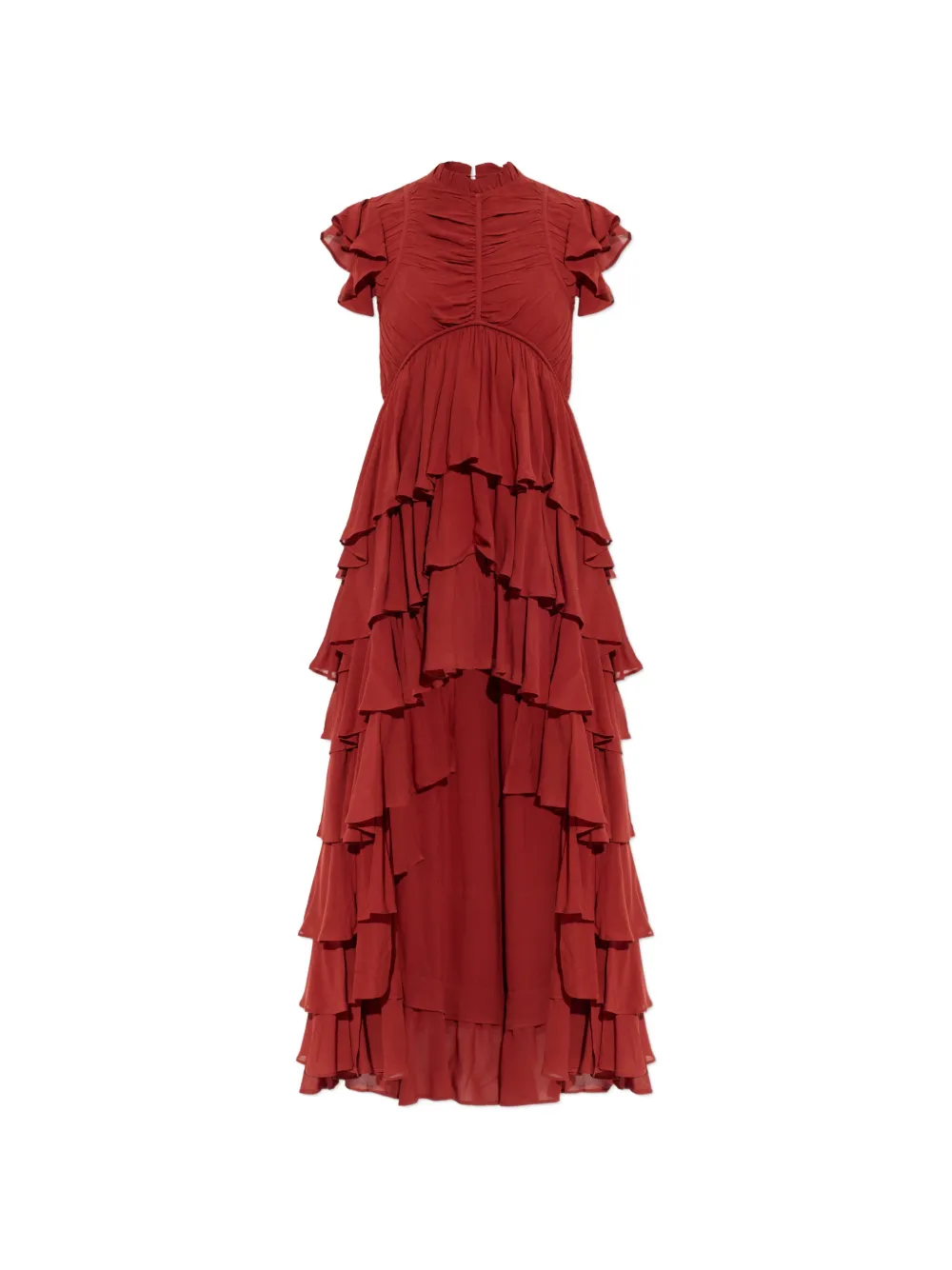 AllSaints Shaela ruffled asymmetric dress - Red