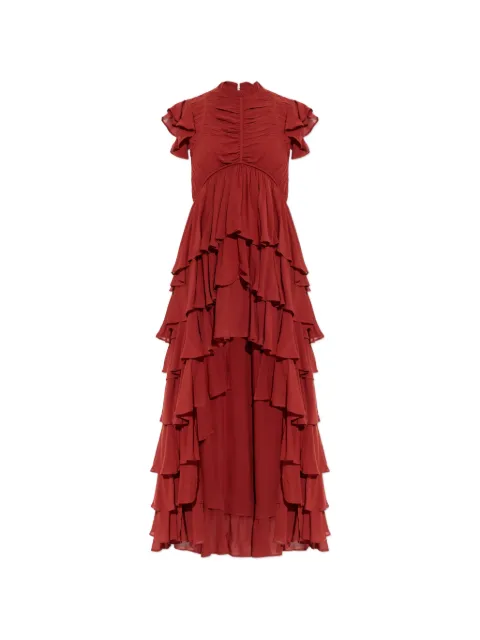 AllSaints 샤엘라 러플 비대칭 드레스