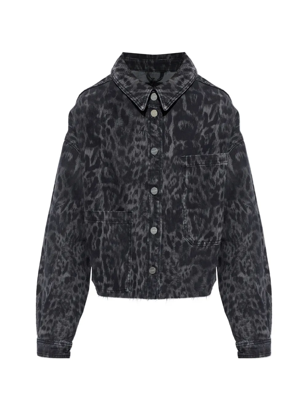 AllSaints Giacca denim Nicky leopardata - Nero