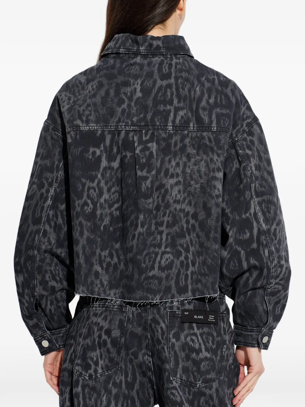 AllSaints Ninky denim jack met luipaardprint Zwart