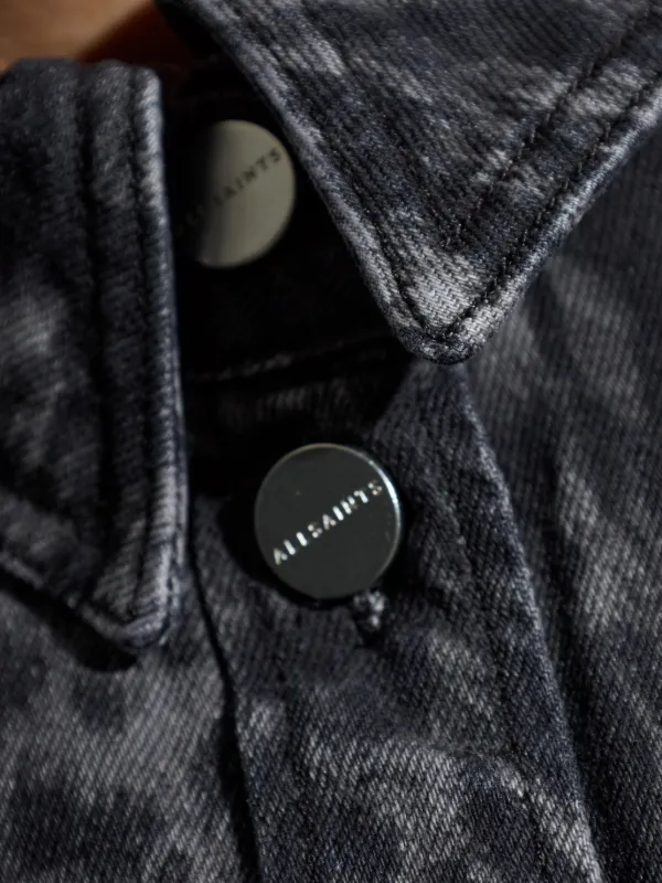 swagger denim レオパード AllSaints Nicky leopard-print Denim Jacket | Black | FARFETCH