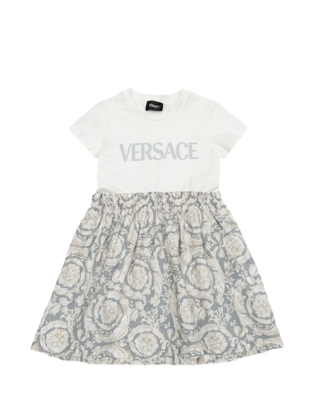 Versace Kids Barocco-print dress - Grey