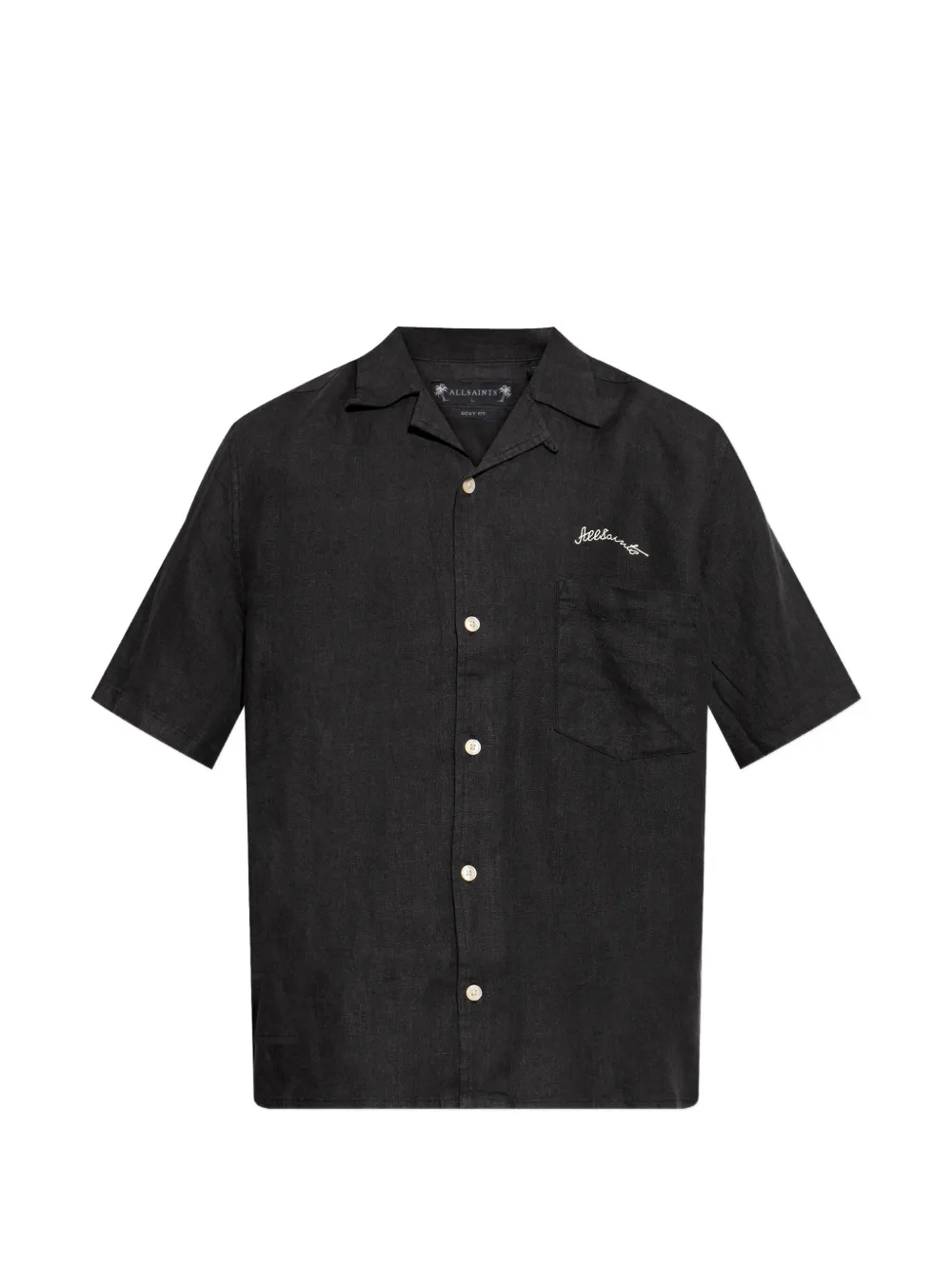 AllSaints Wilder logo-embroidery short-sleeve shirt - Schwarz