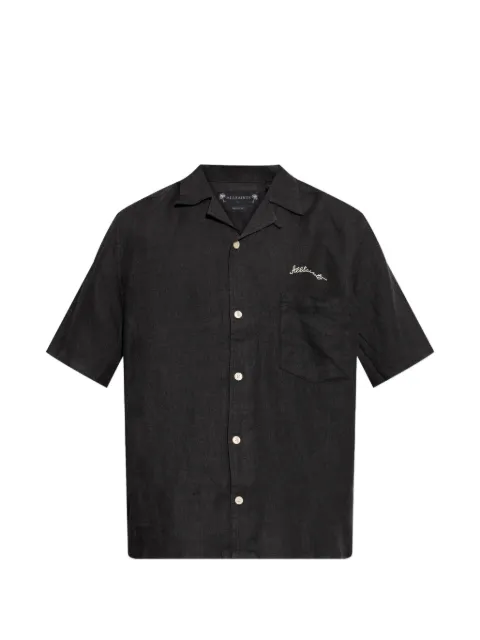 AllSaints camisa Wilder con logo bordado y mangas cortas