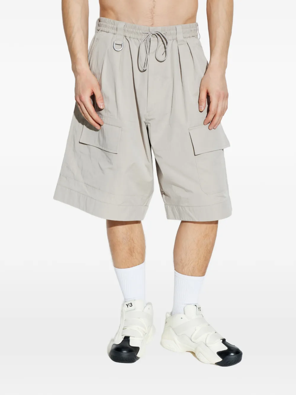  Y-3 Cargo Drawstring Shorts - Brown 