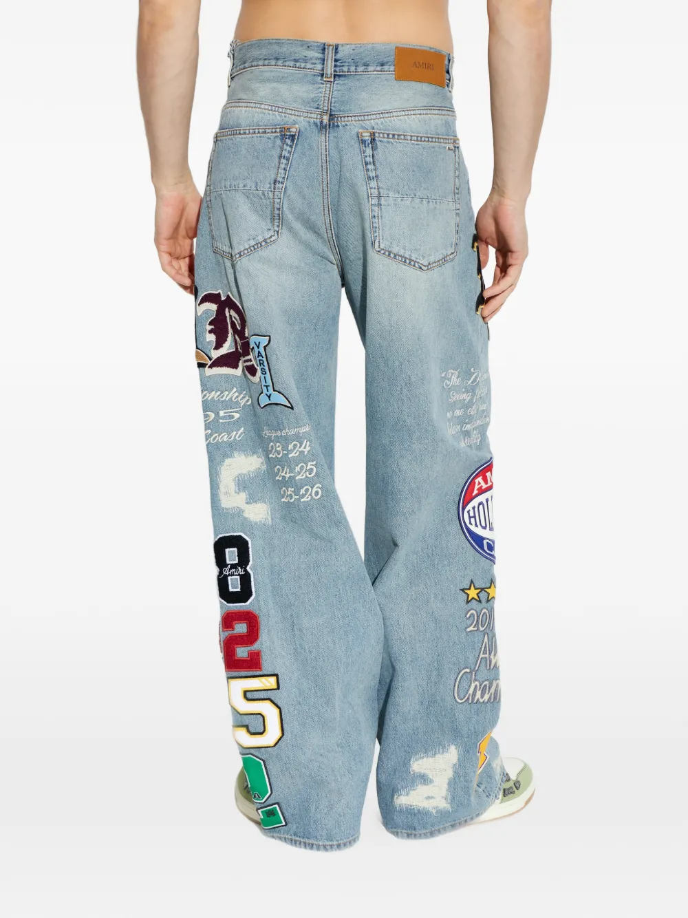 AMIRI Jeans met patchwork Blauw