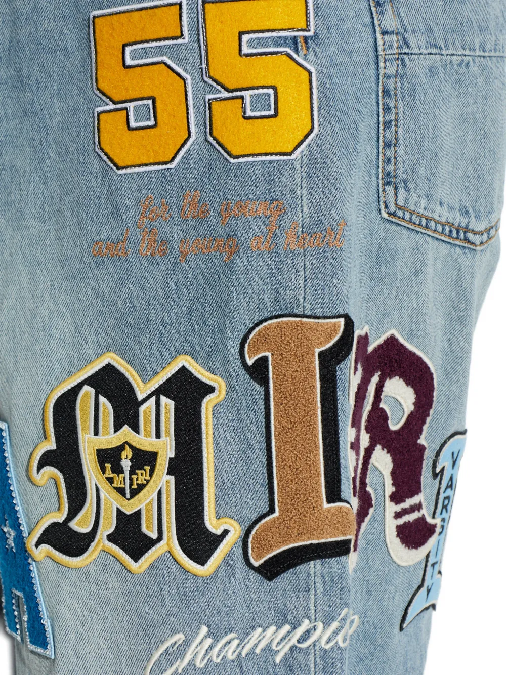 AMIRI Jeans met patchwork Blauw
