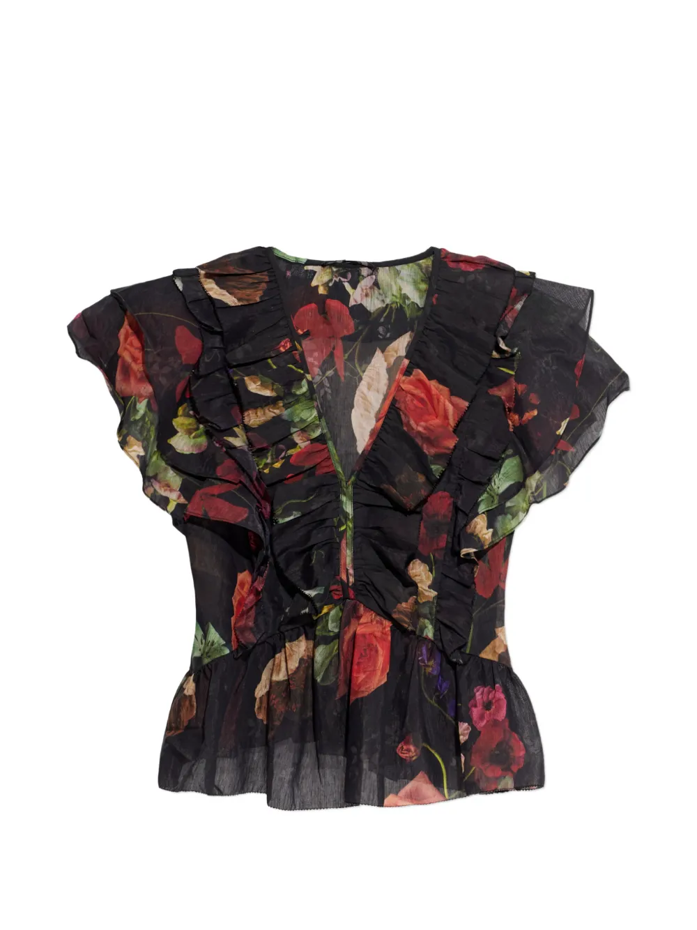 AllSaints Blusa Alma a fiori - Nero