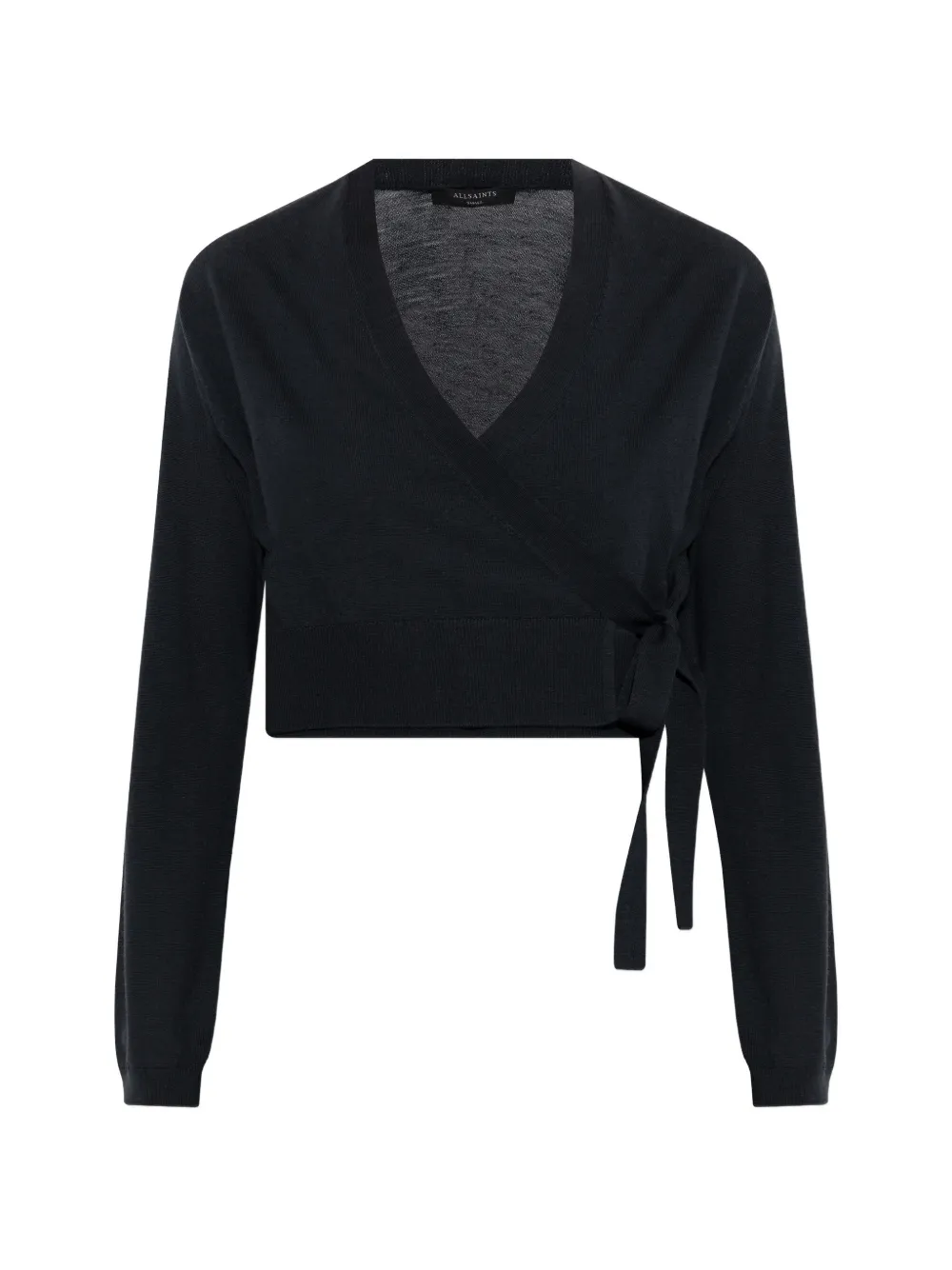 AllSaints Lucille asymmetrische geplooide jurk Zwart