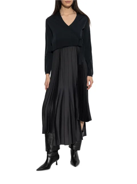 AllSaints Lucille pleated asymmetric dress