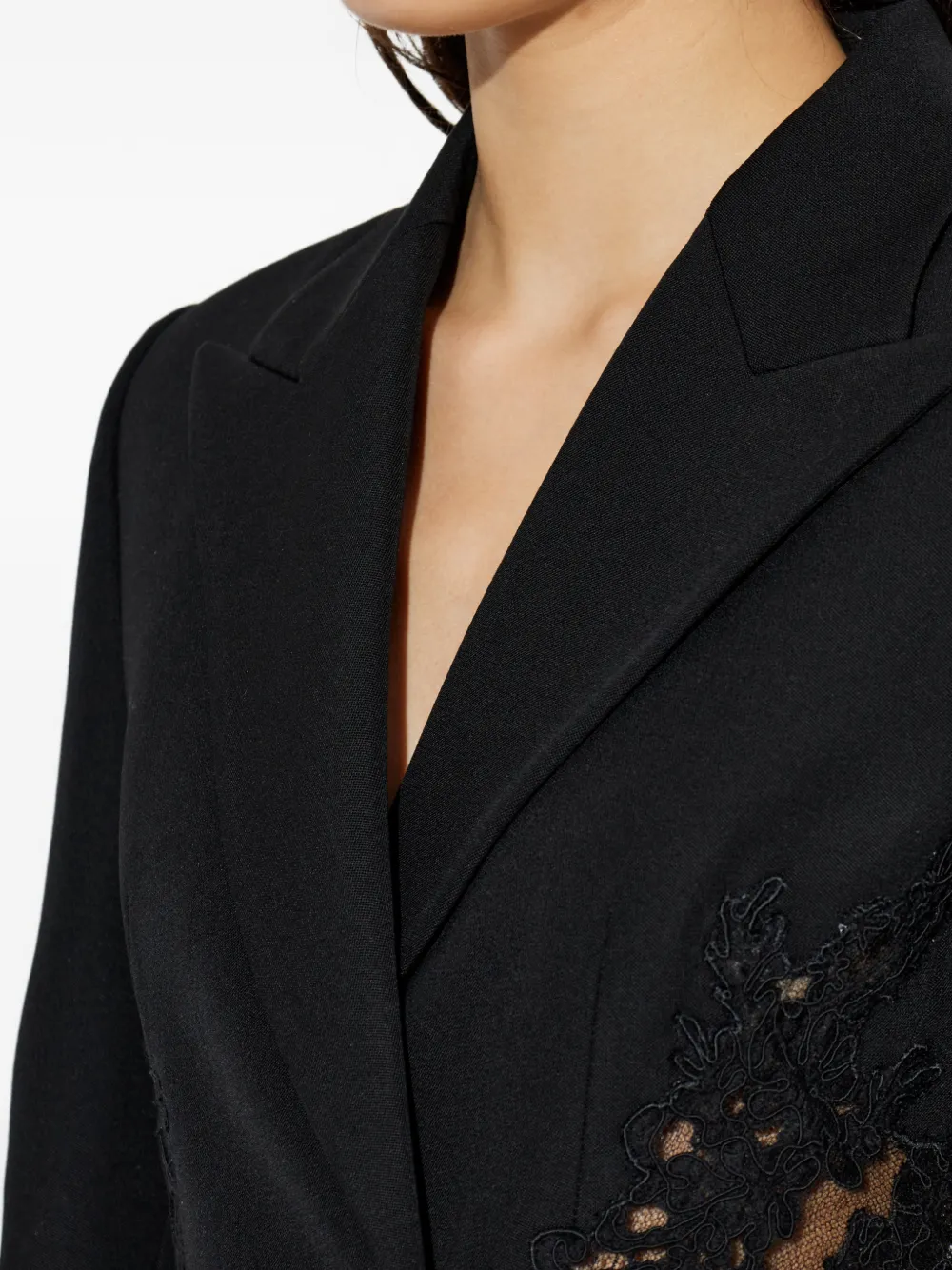 Versace Blazer met dubbele rij knopen en kant Zwart