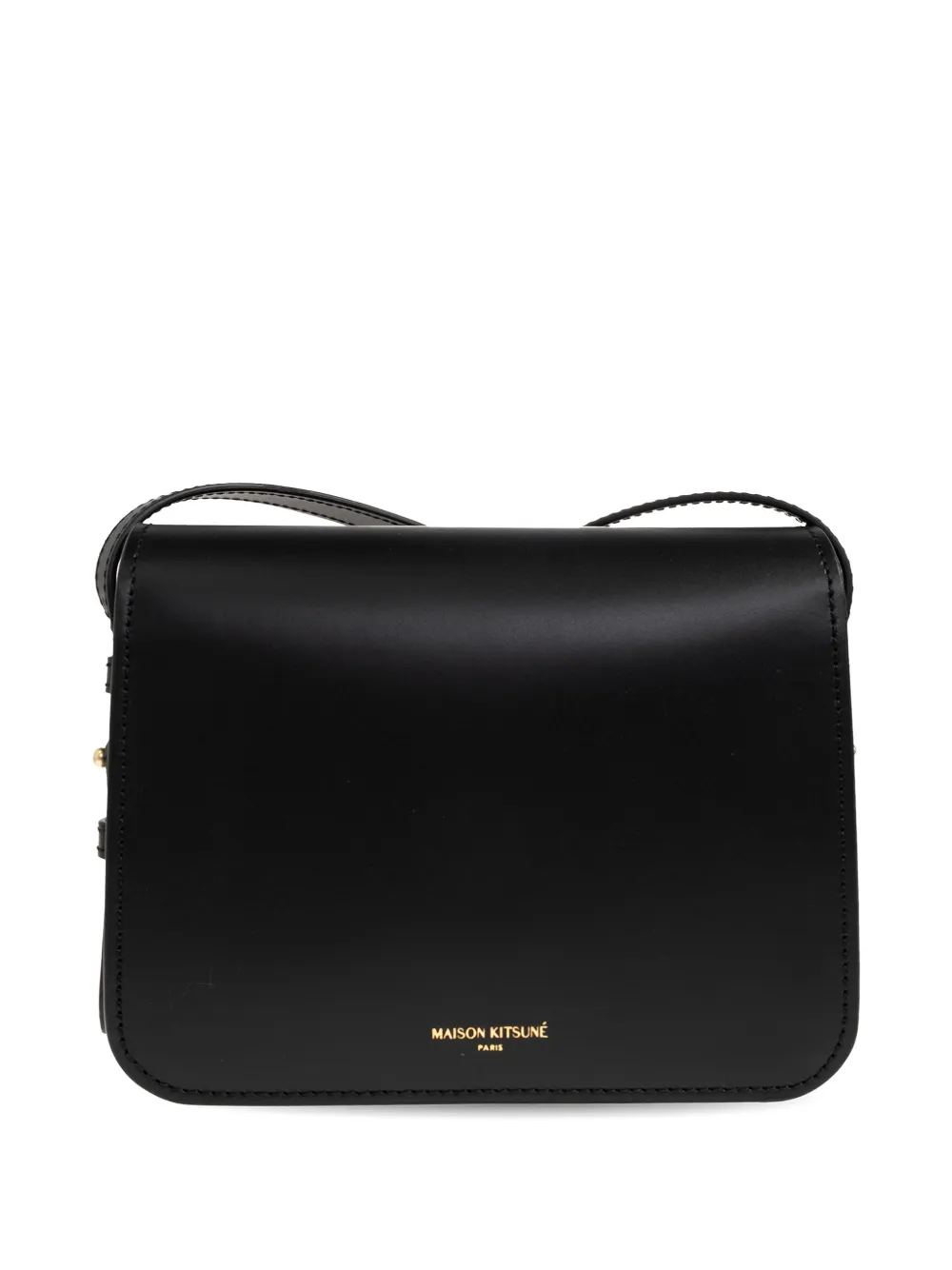 Maison Kitsuné Edie leren crossbodytas Zwart