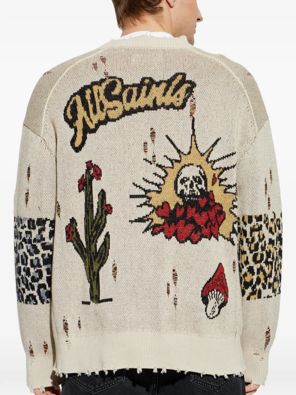 AllSaints Vest met grafische print Beige