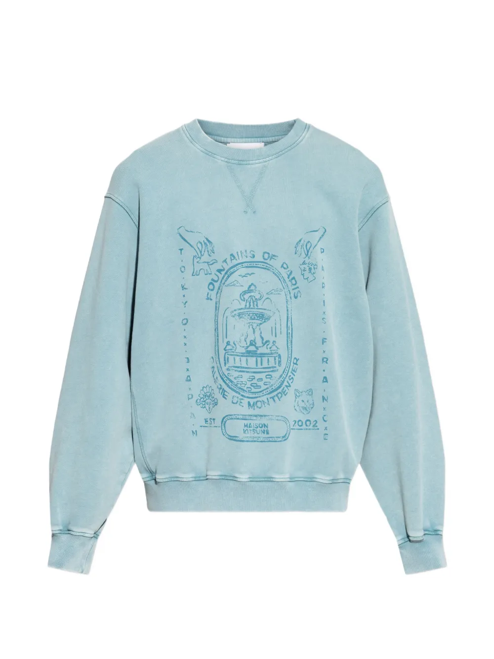 Maison Kitsuné graphic crew-neck sweatshirt - Blu