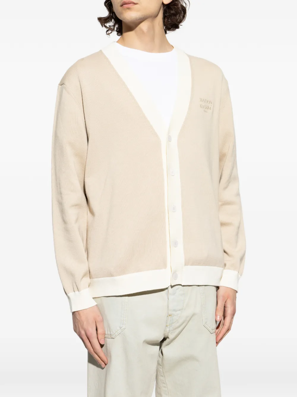  Maison Kitsuné V-neck Buttoned Cardigan - Neutrals 