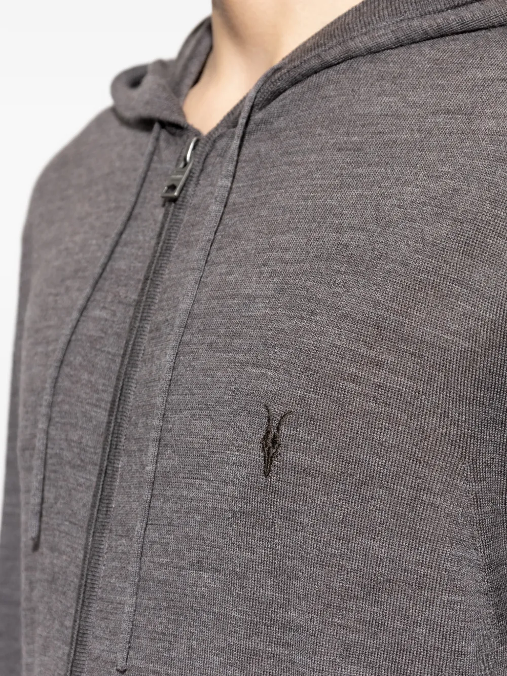 AllSaints Hoodie met rits Grijs