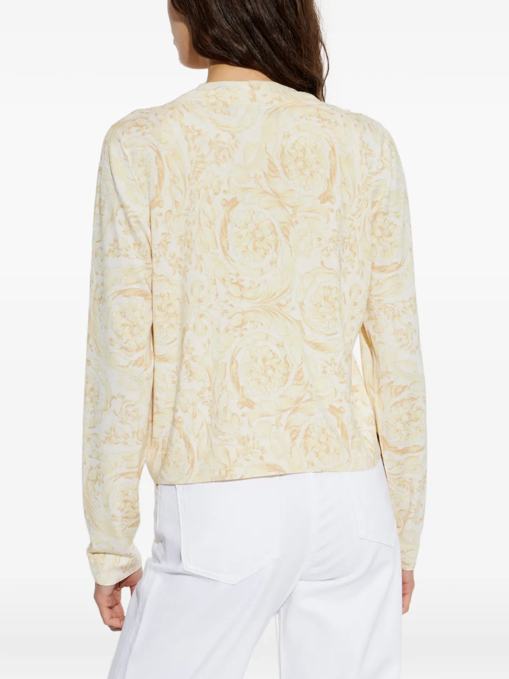 Versace Vest met patroon en knopen Beige