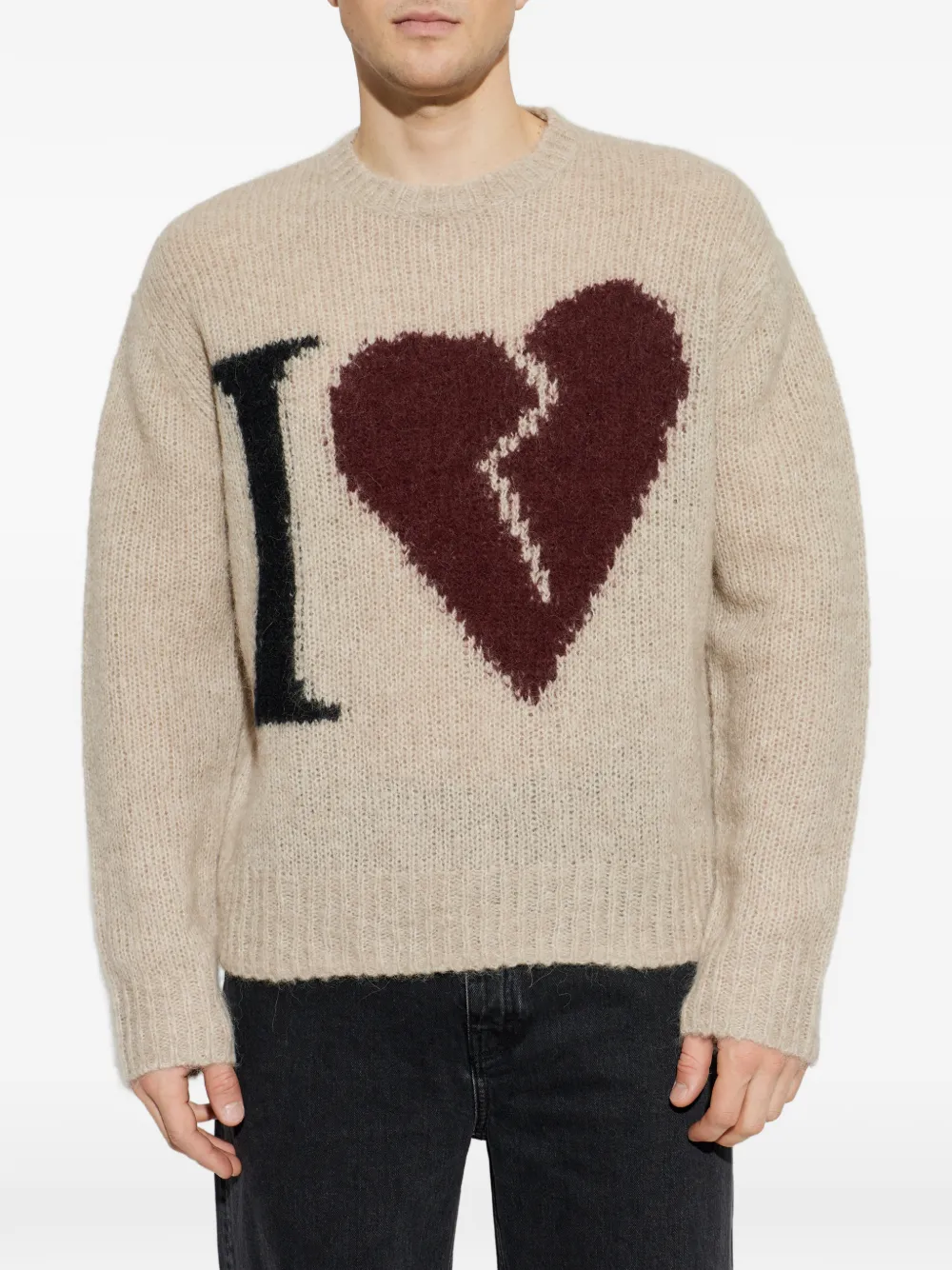 AllSaints Trui met gebroken hart Beige
