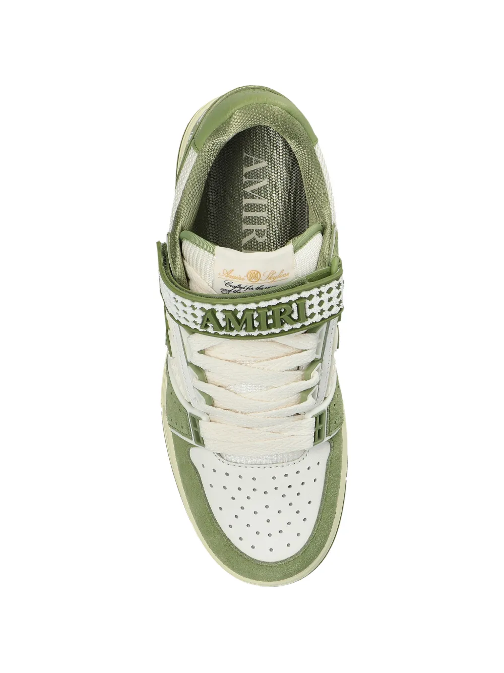 AMIRI logo-appliqué perforated-detail sneakers Groen
