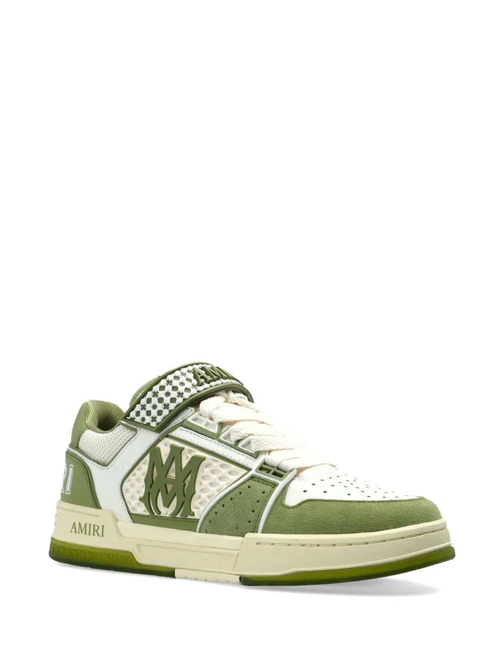 AMIRI logo-appliqué perforated-detail sneakers Groen
