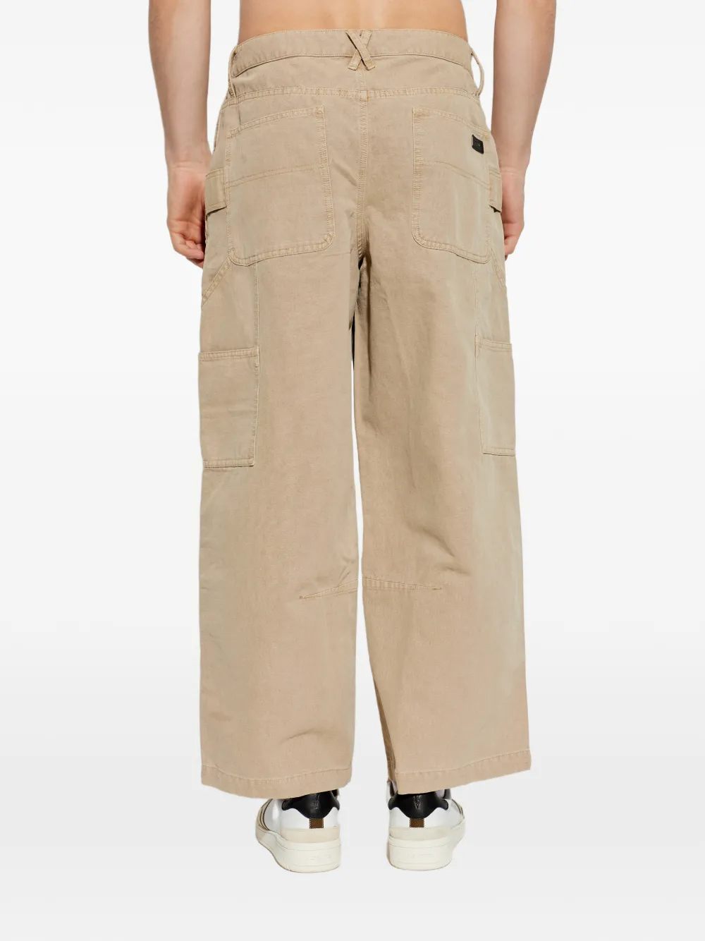 AllSaints Jeans met wijde pijpen en meerdere zakken Beige