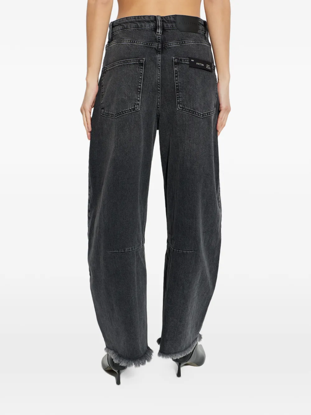 AllSaints Payton jeans met franje Zwart