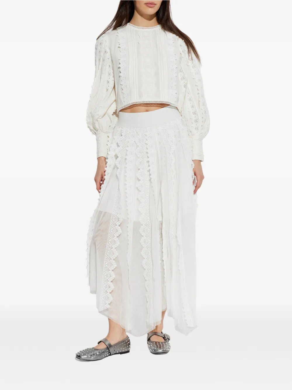 AllSaints Vashtie Lace Maxi Skirt | White | FARFETCH