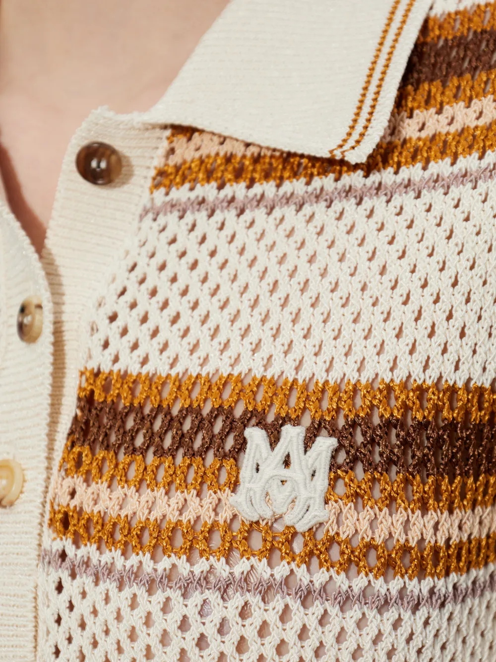 AMIRI MA gestreept mini-polojurk Beige