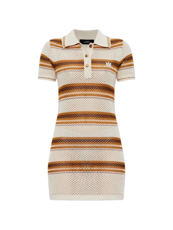 maje striped knit polo dress AMIRI MA Stripe Mini | Neutrals Dress bloomingdale's