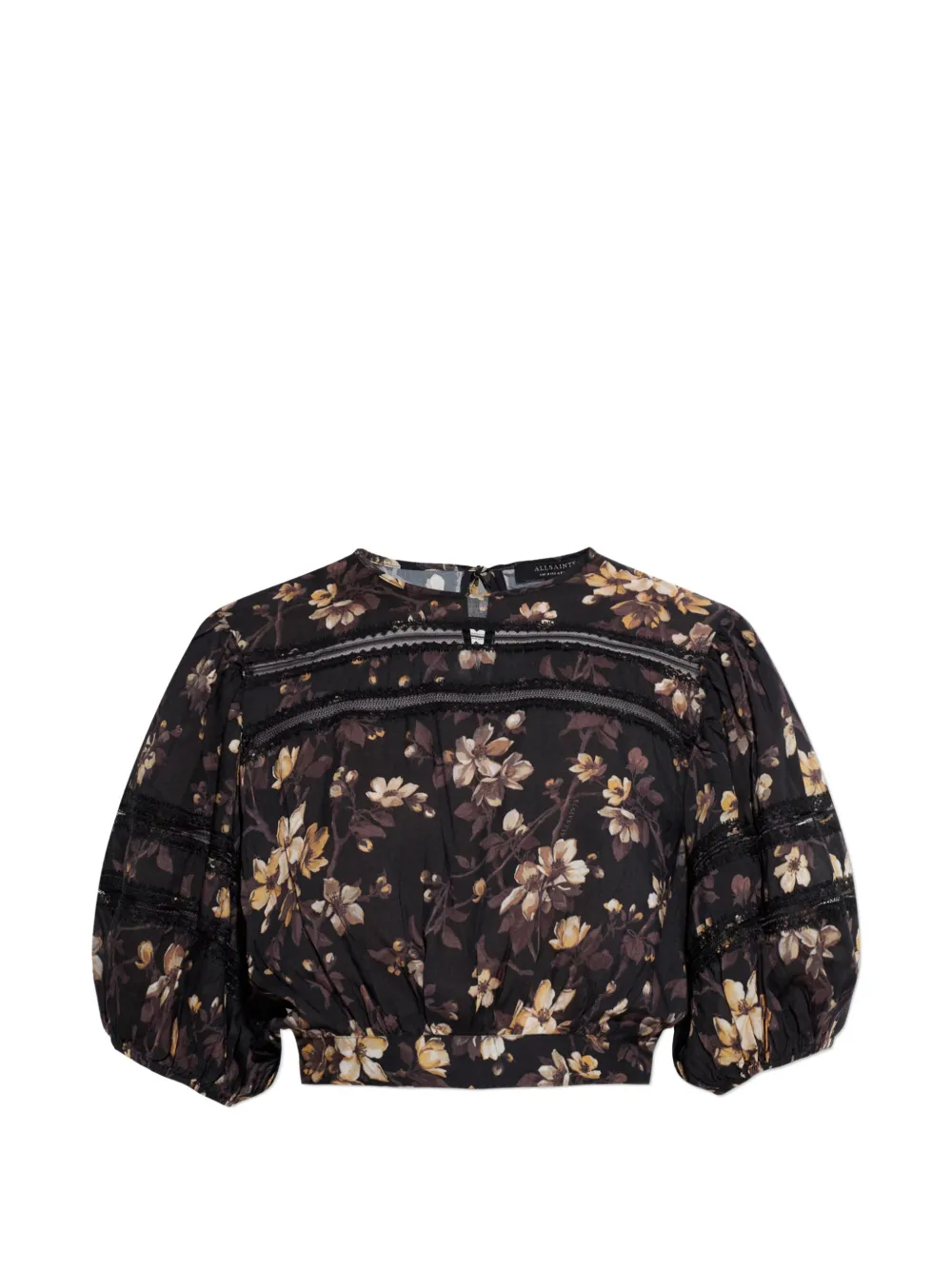 AllSaints Top Peony a fiori - Nero