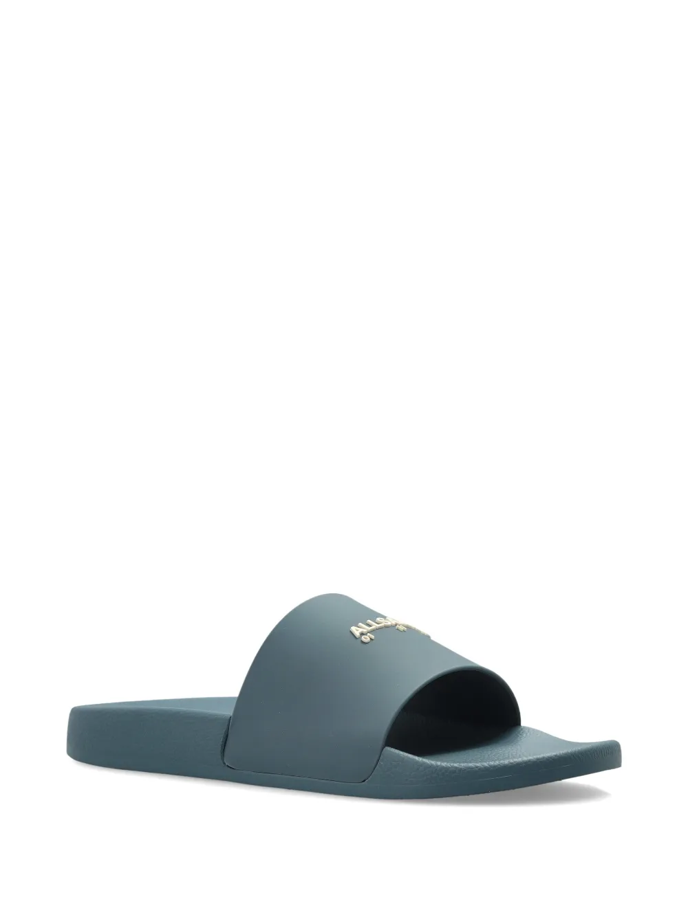 AllSaints Date slippers met logoprint Blauw