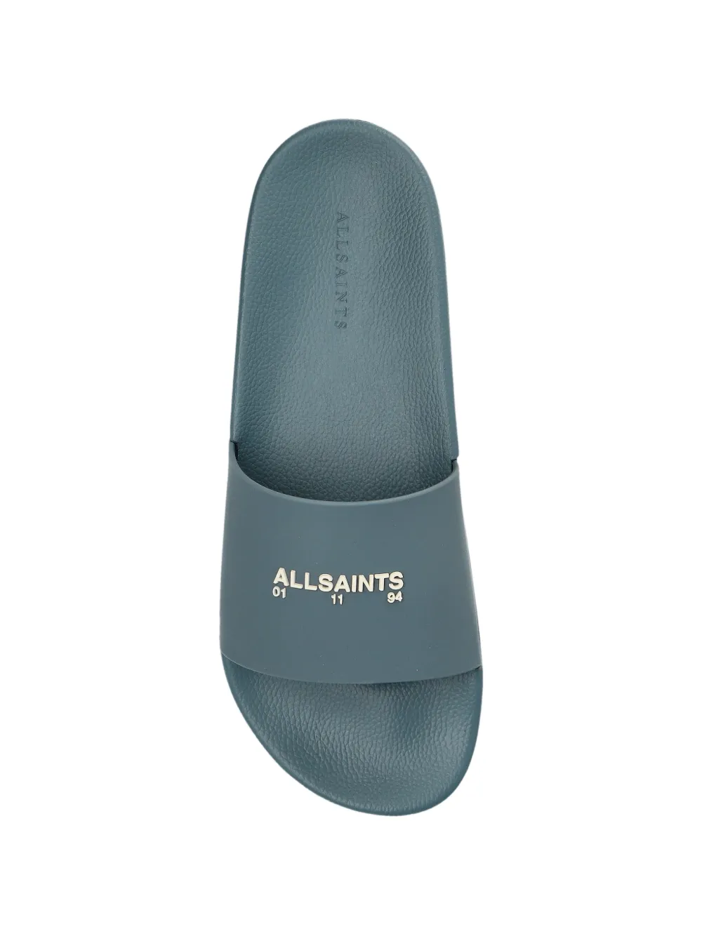 AllSaints Date slippers met logoprint Blauw