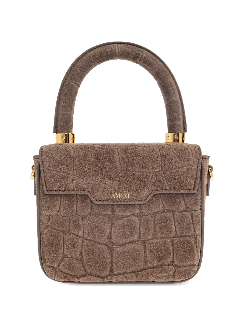  Amiri Croc-effect Logo-plaque Mini Bag - Brown 