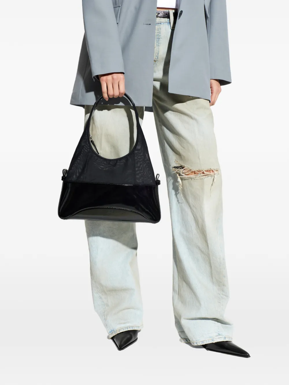  Iro Mesh Leather Tote Bag - Black 