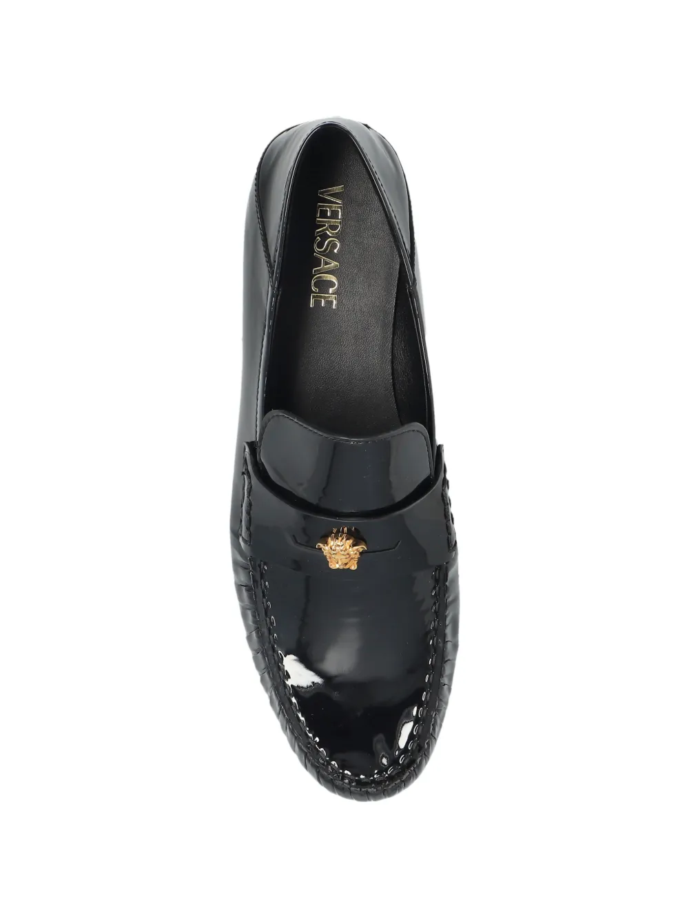 Versace medusa-detail loafers Zwart