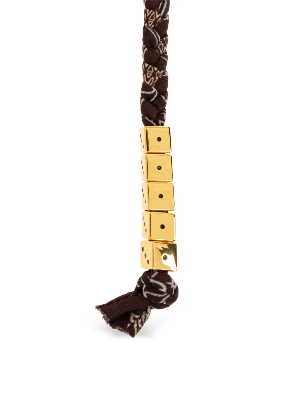  Amiri Dice Beaded Keyring - Brown 