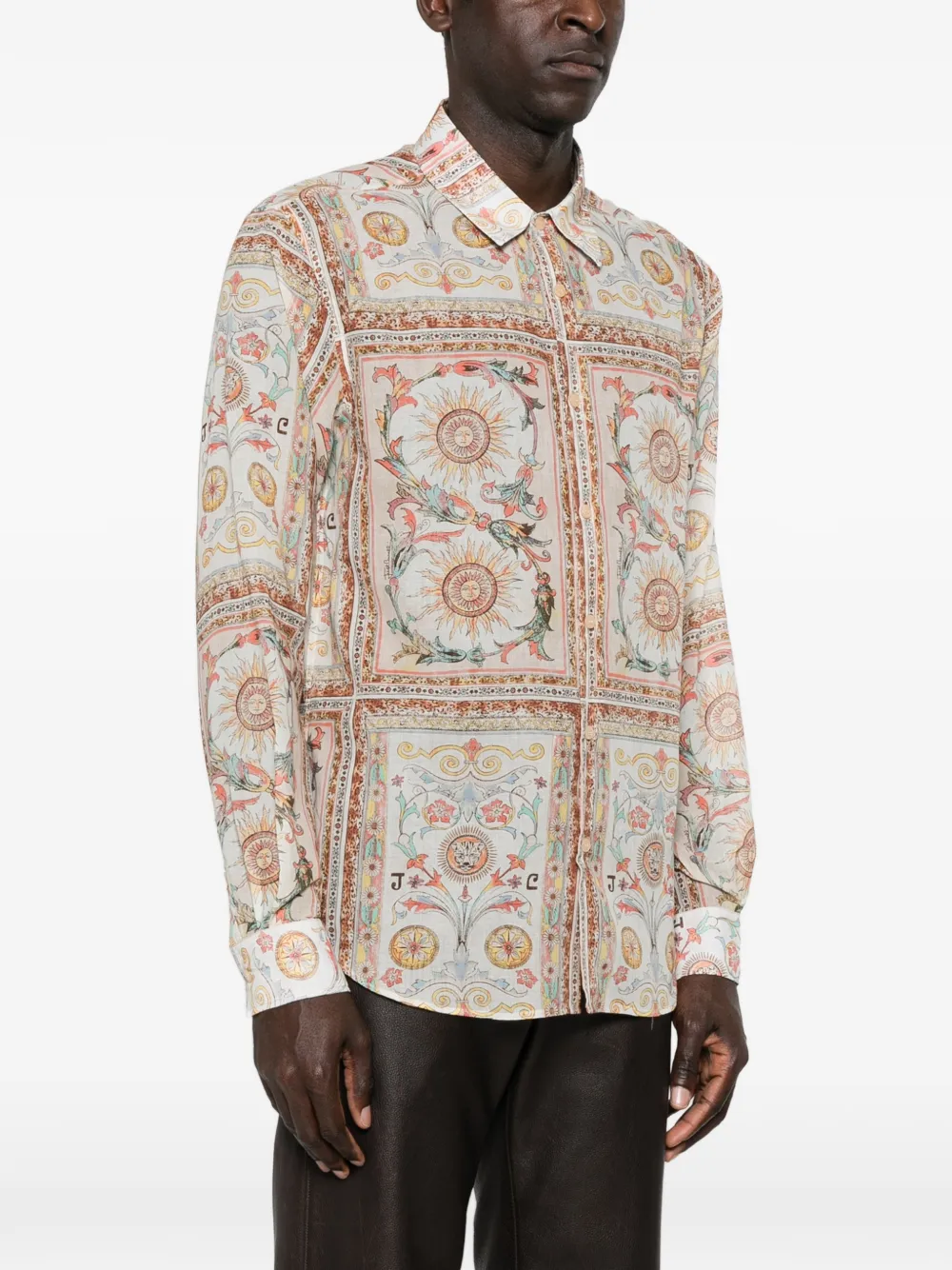 Just Cavalli Overhemd met print Beige