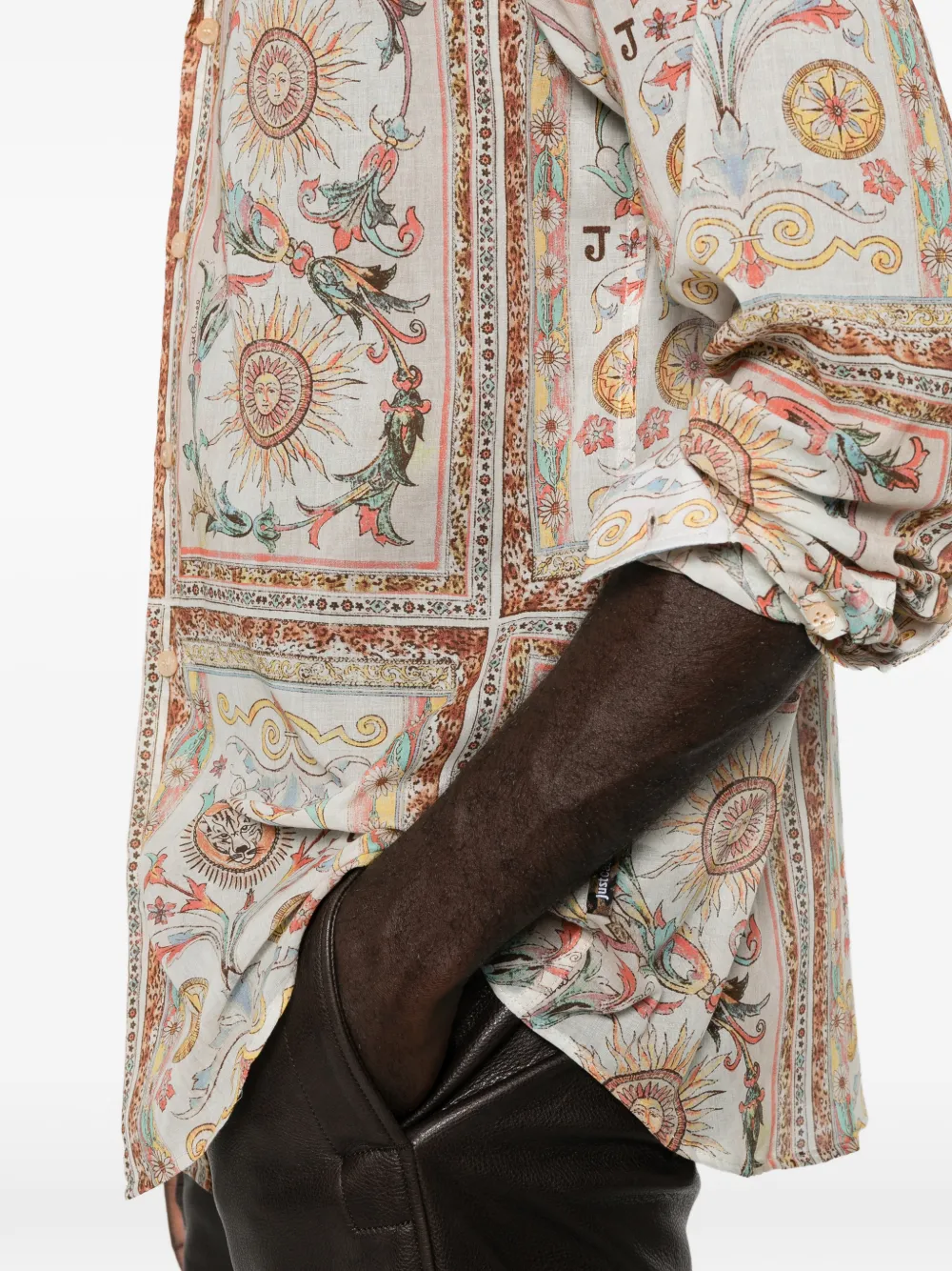 Just Cavalli Overhemd met print Beige