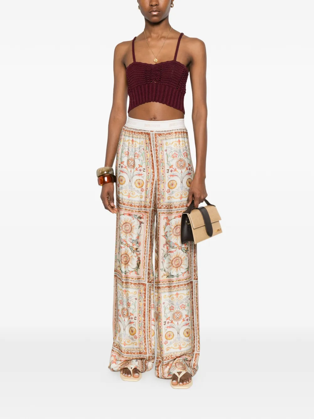  Just Cavalli Persian Tarot Print Trousers - Neutrals 