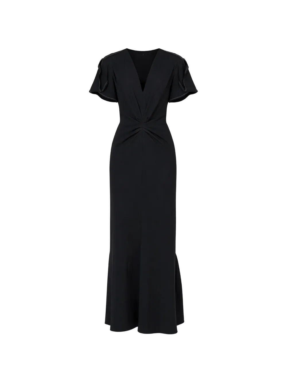 Victoria Beckham Abito midi con scollo a V - Nero