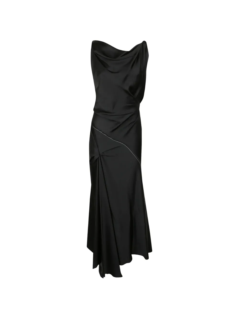Victoria Beckham Abito midi con scollo a V - Nero