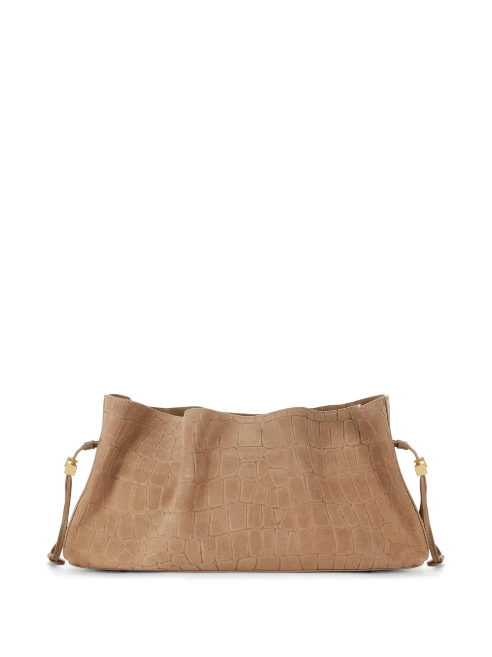 Elisabetta Franchi embossed-leather clutch bag - Toni neutri