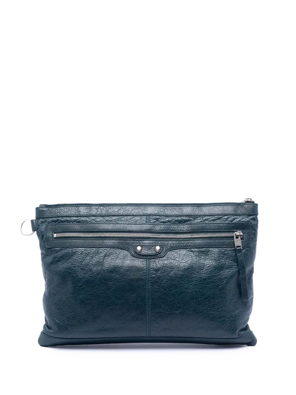 Balenciaga Pre-Owned Clutch Motocross Classic Clip in pelle di agnello 2014 - Blu