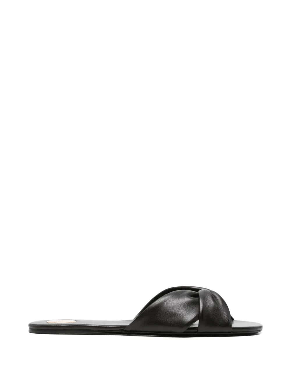 Saint Laurent Twisted Leather Sandals In Black