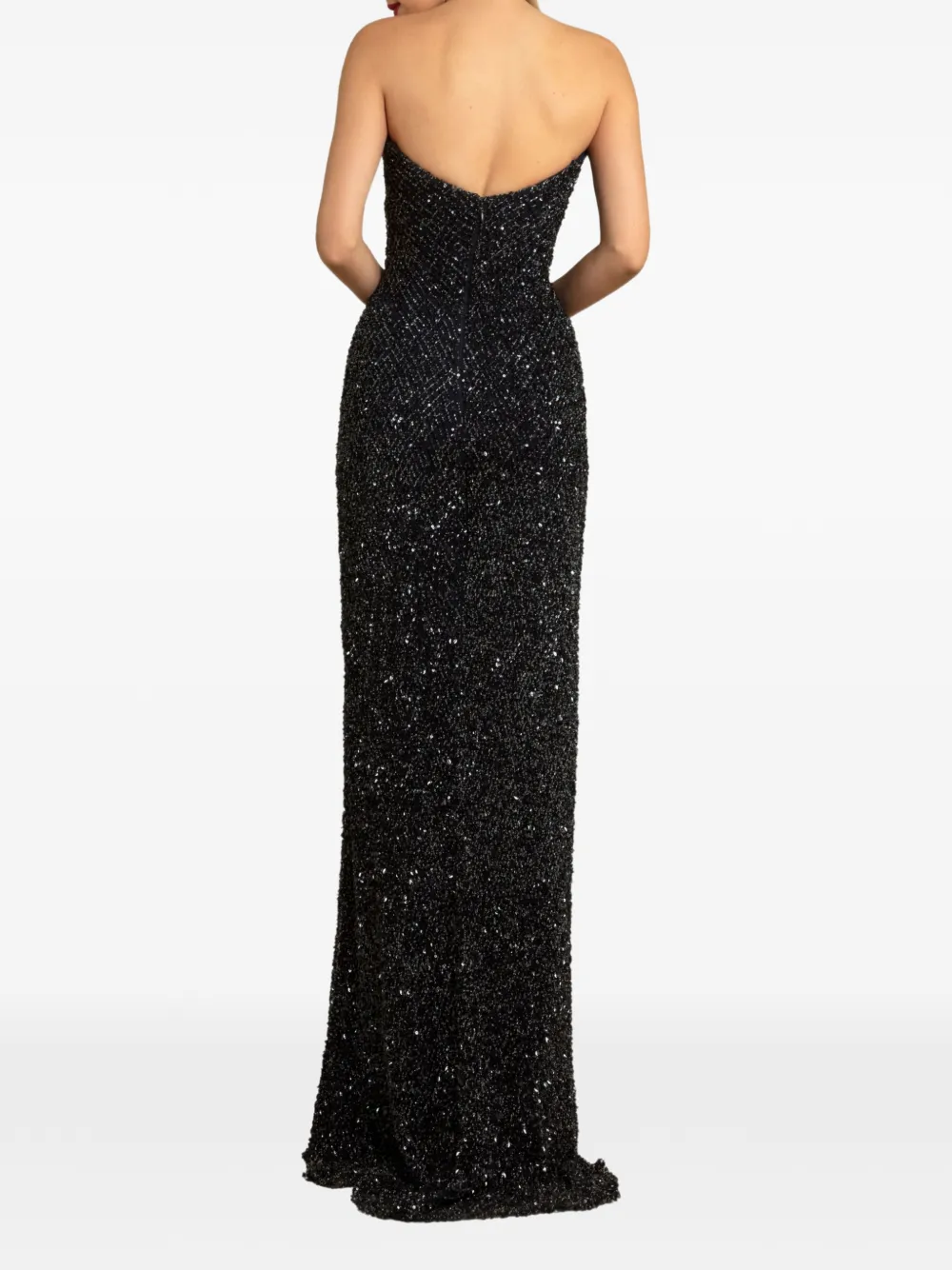 Gemy Maalouf Asymmetrische strapless jurk met kralen Blauw