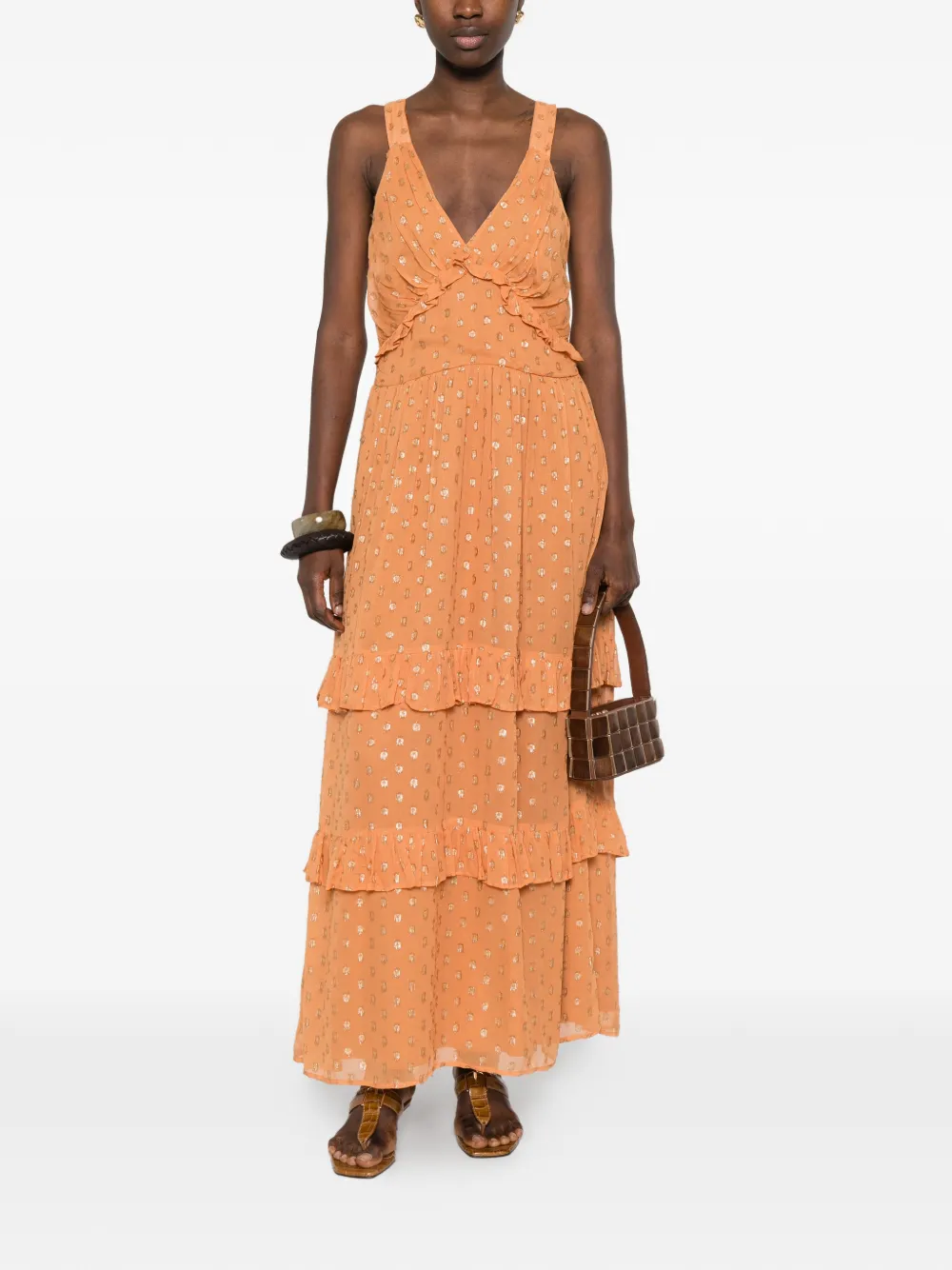TWINSET Gelaagde maxi-jurk Oranje