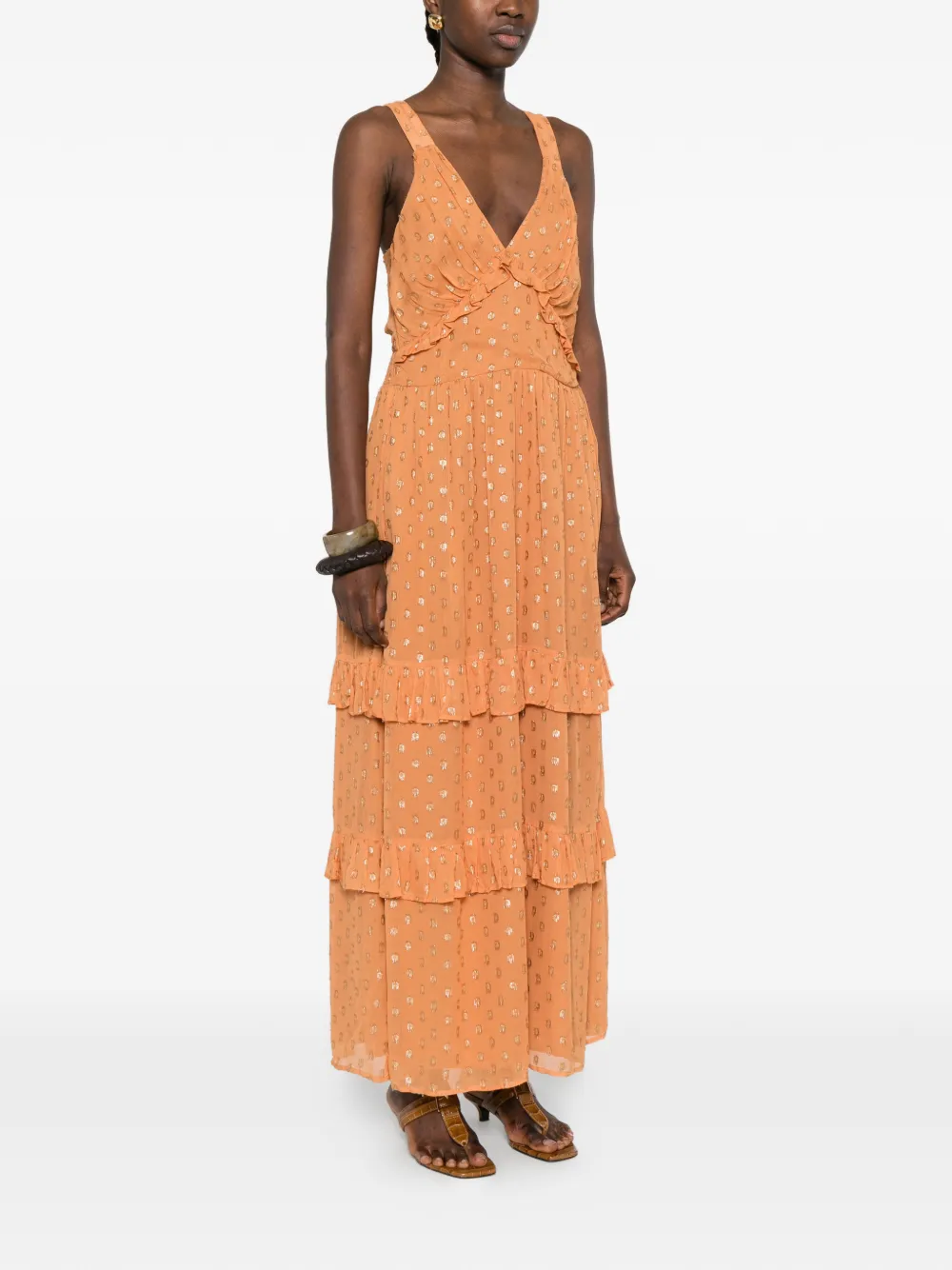 TWINSET Gelaagde maxi-jurk Oranje