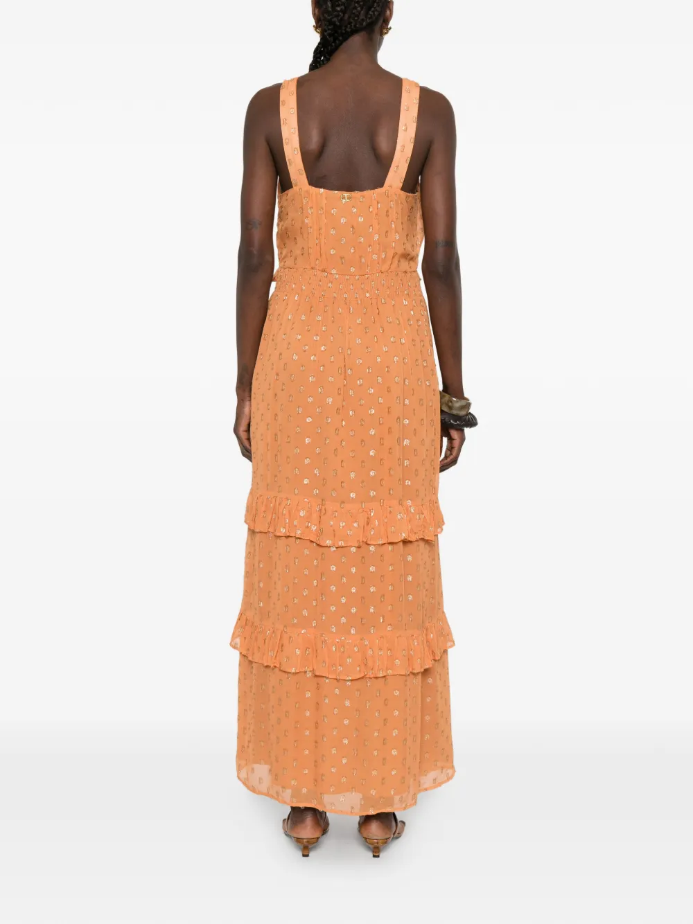 TWINSET Gelaagde maxi-jurk Oranje