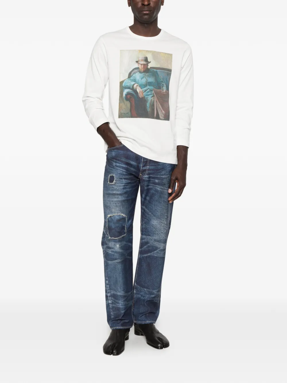 Junya Watanabe MAN T-shirt met lange mouwen Wit