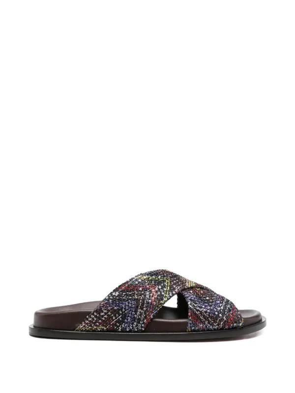 Missoni Criss-cross-strap Sandals in Black